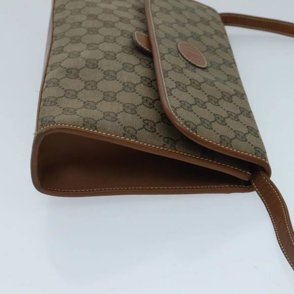 GUCCI GG Canvas Shoulder Bag Beige Gold Auth ep6167 - Picture 4 of 16
